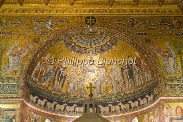 italie rome 18.JPG - Mosaïques du chœur de l'église Sainte-Marie en Trastevere, Rome, Italie